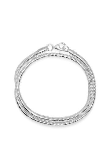 Nialaya Men's Chain Bracelet Men's Silver Wrap-Around Chain Bracelet Men's Silver Wrap-Around Chain Bracelet